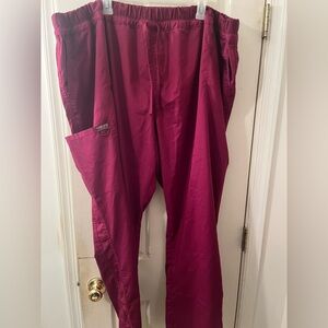 5X Cherokee Rich Wine Scrub Pants